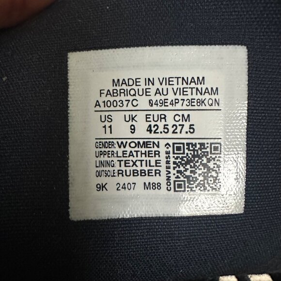 ✨Converse Chuck 70 De Luxe Wedge Platform Leather Sz 11 Women Shoes Blue A10037C - Picture 9 of 9